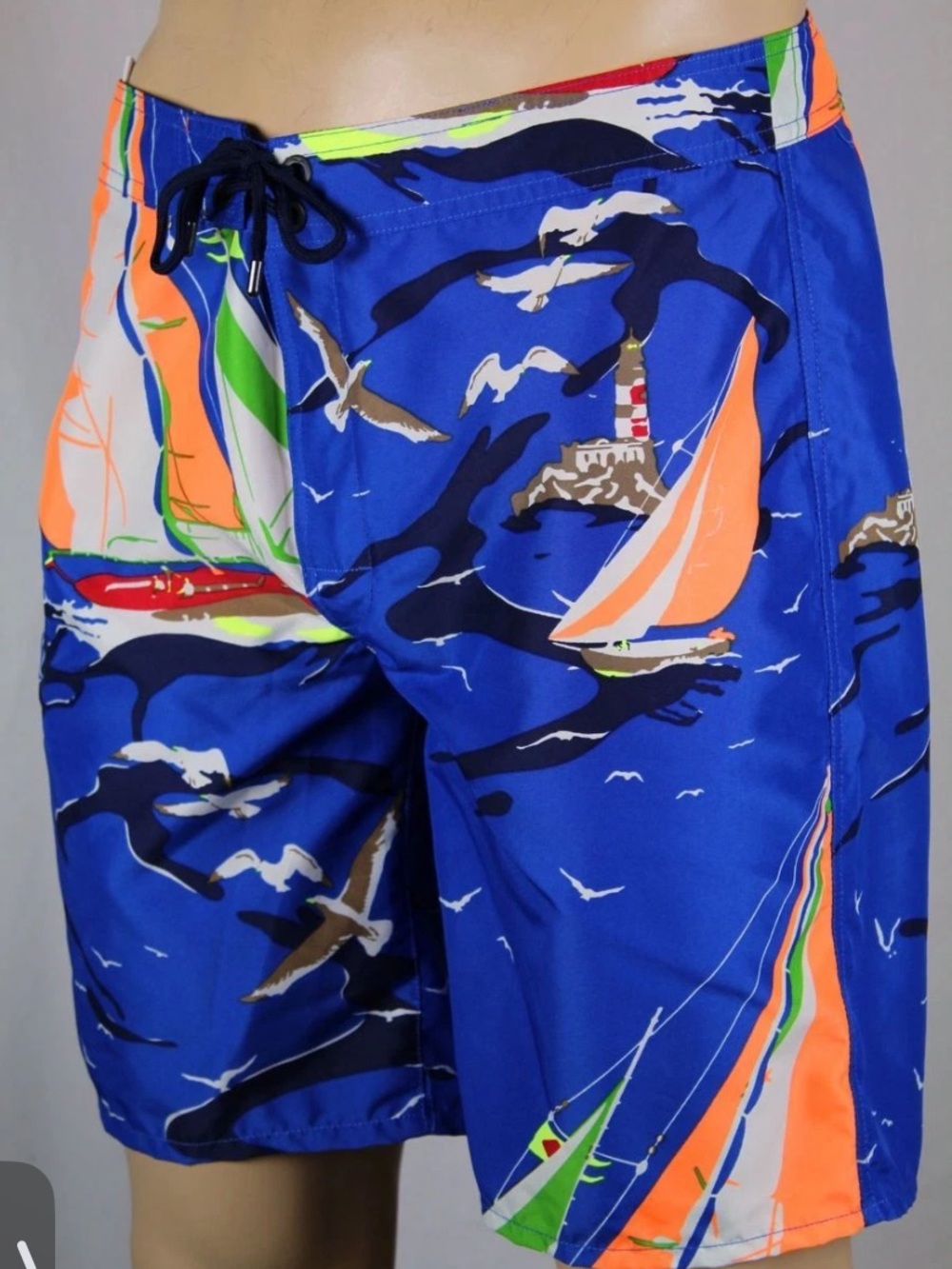 Ralph Lauren Men’s RLX Royal Blue Nautical Swim Shorts Trunks Size 36
